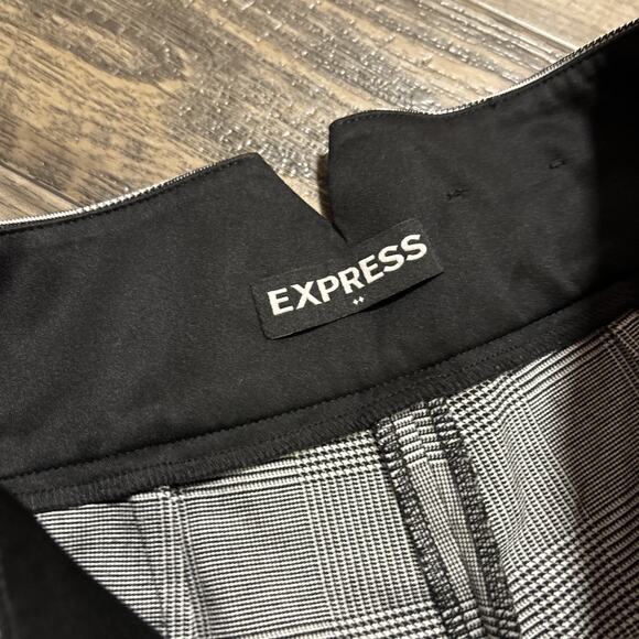 Express Plaid Pants Grunge Punk Goth Side Stripe Size Black White Red 6 Ankle - Picture 5 of 5